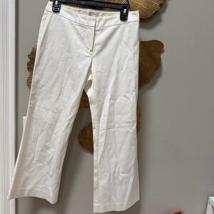 Trina Turk ivory white cotton wide dress pants size 2 trouser